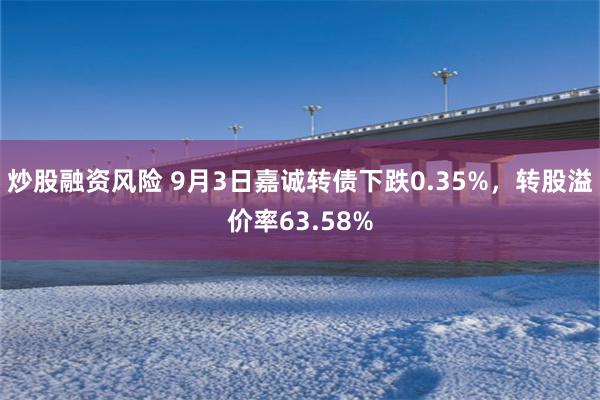 炒股融资风险 9月3日嘉诚转债下跌0.35%，转股溢价率63.58%