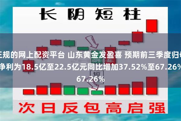 正规的网上配资平台 山东黄金发盈喜 预期前三季度归母净利为18.5亿至22.5亿元同比增加37.52%至67.26%