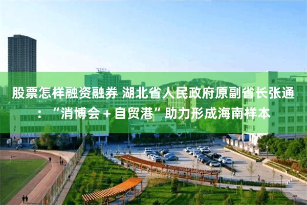 股票怎样融资融券 湖北省人民政府原副省长张通：“消博会＋自贸港”助力形成海南样本