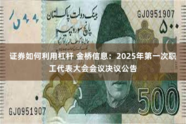 证券如何利用杠杆 金桥信息：2025年第一次职工代表大会会议决议公告